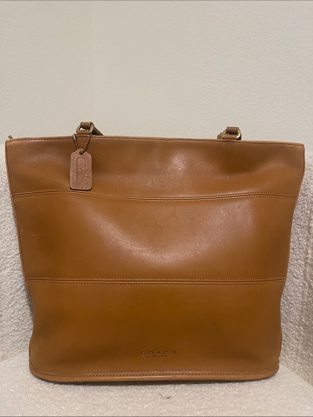 Vintage Coach Classic Tan Leather Tote Bag - Picture 2 of 5